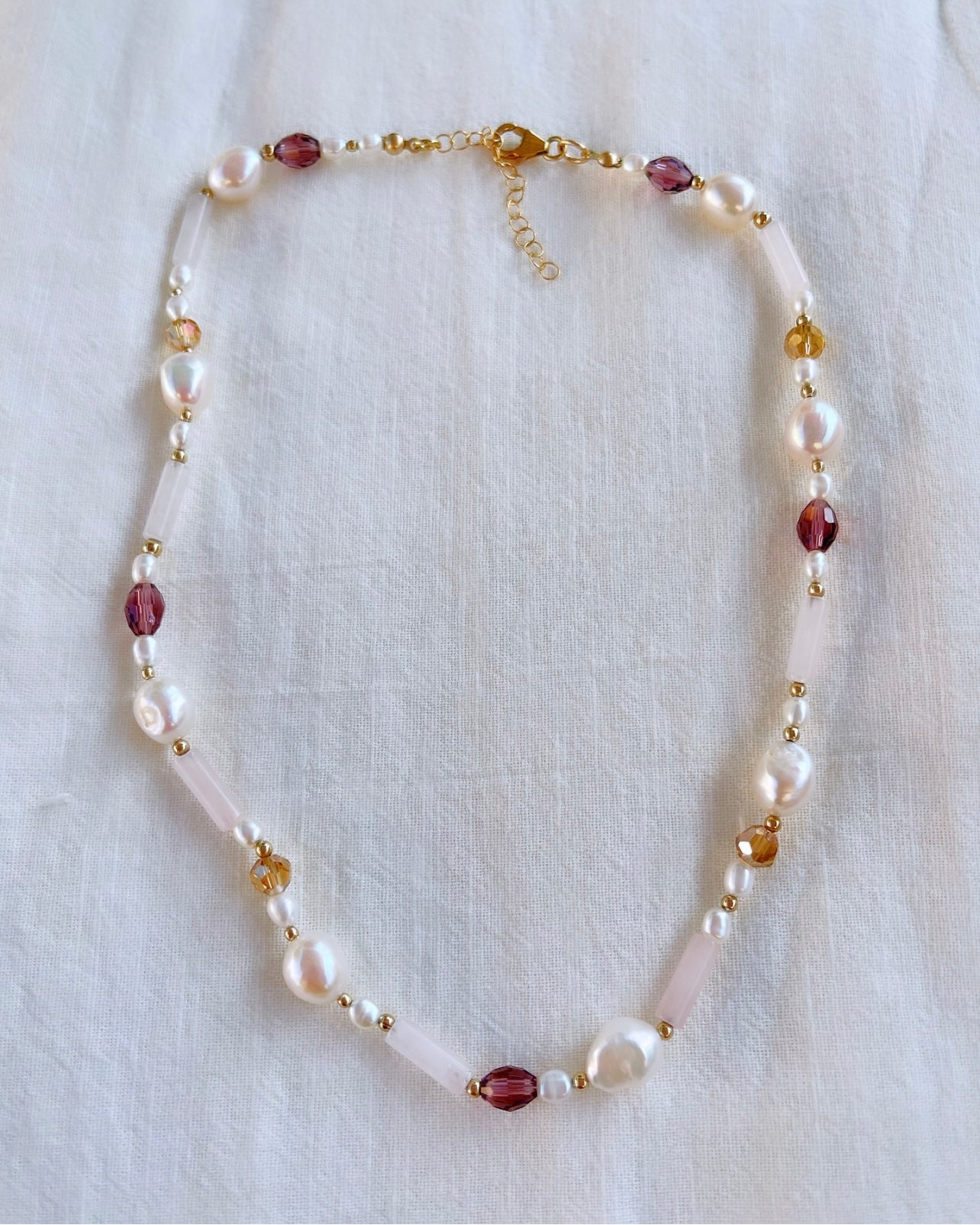 Rose Quartz and Garnet Necklace