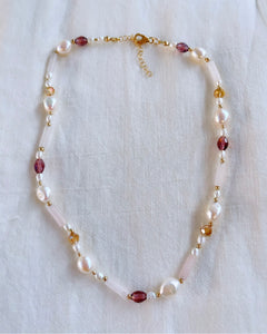 Rose Quartz and Garnet Necklace