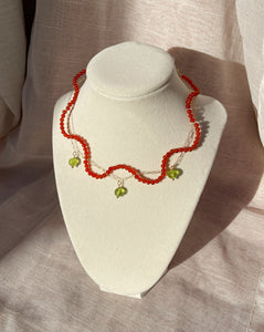 Red Agate Wavy Necklace