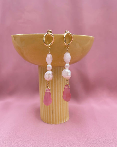 Milky Pink Glass Drops