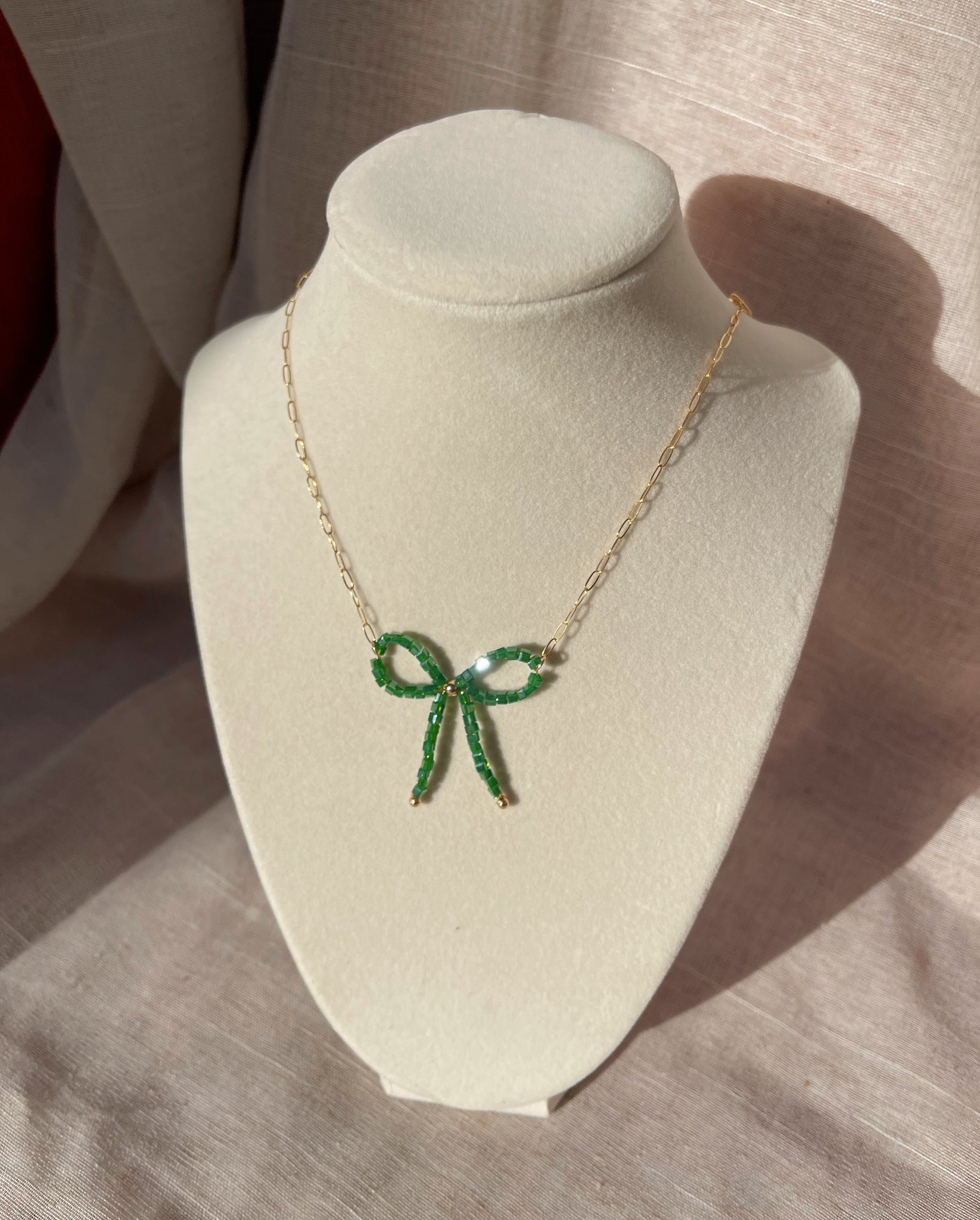 Green Bow Necklace