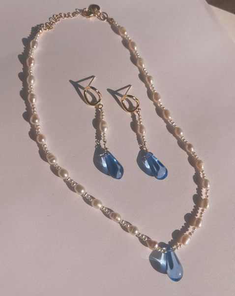 Sapphire and Pearl Necklace